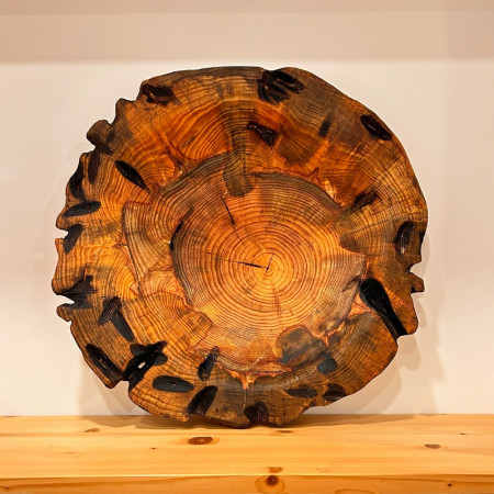 Flat wood bowl
